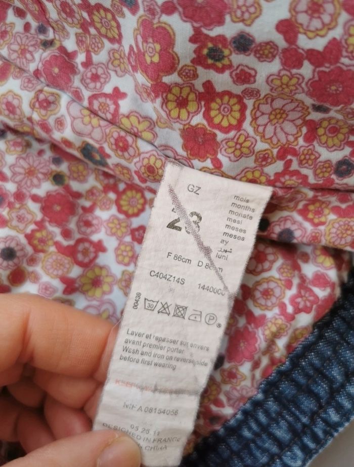 Veste en jeans doublée 2 ans fille grain de blé - photo numéro 4