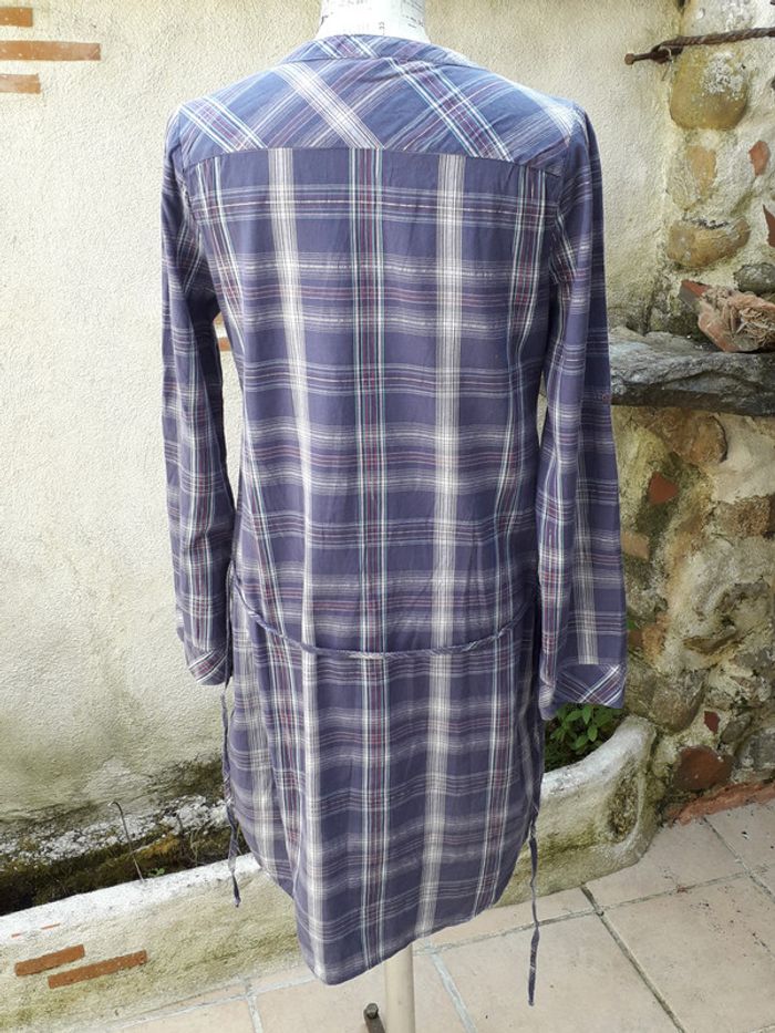Robe écossaise en coton, manches longues - photo numéro 3
