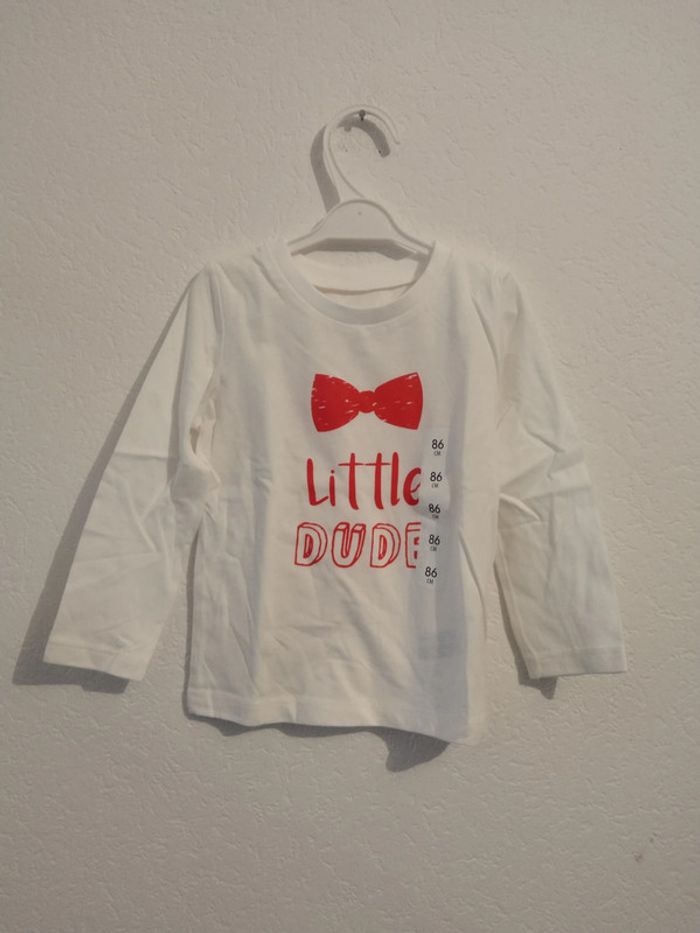 tee shirt blanc in extenso 18-24 mois garcon