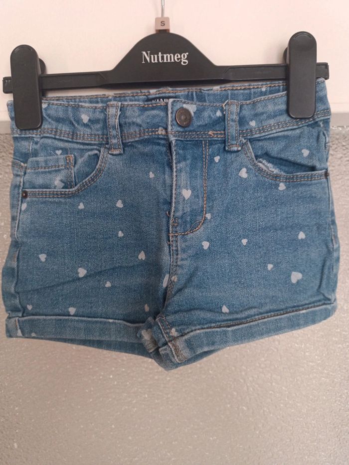 Short en jean coeur blanc 8 ans