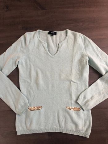 Pull Cachemire vert tendre Caroll taille 36