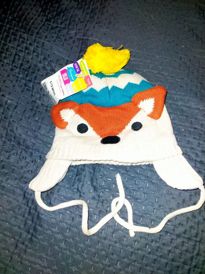 Bonnet renard a ponpom neuf du pareil au même dpam 6-12 mois