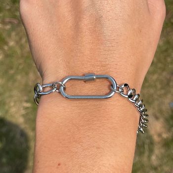 Bracelet 100 % acier inoxydable/chirurgicale argenté et hypoallergénique