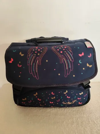 Cartable little Karl Marc John bleu marine ailes d'ange