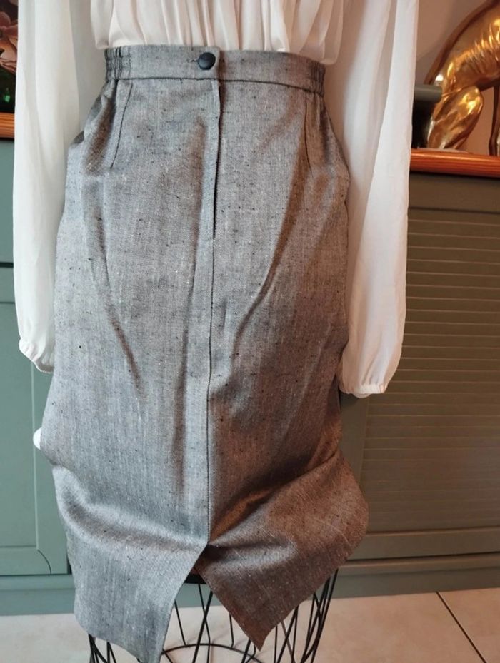 💞 Ensemble Blazer & Jupe Vichy Imitation Lin Collection Vintage Weill T44/46💞 - photo numéro 11