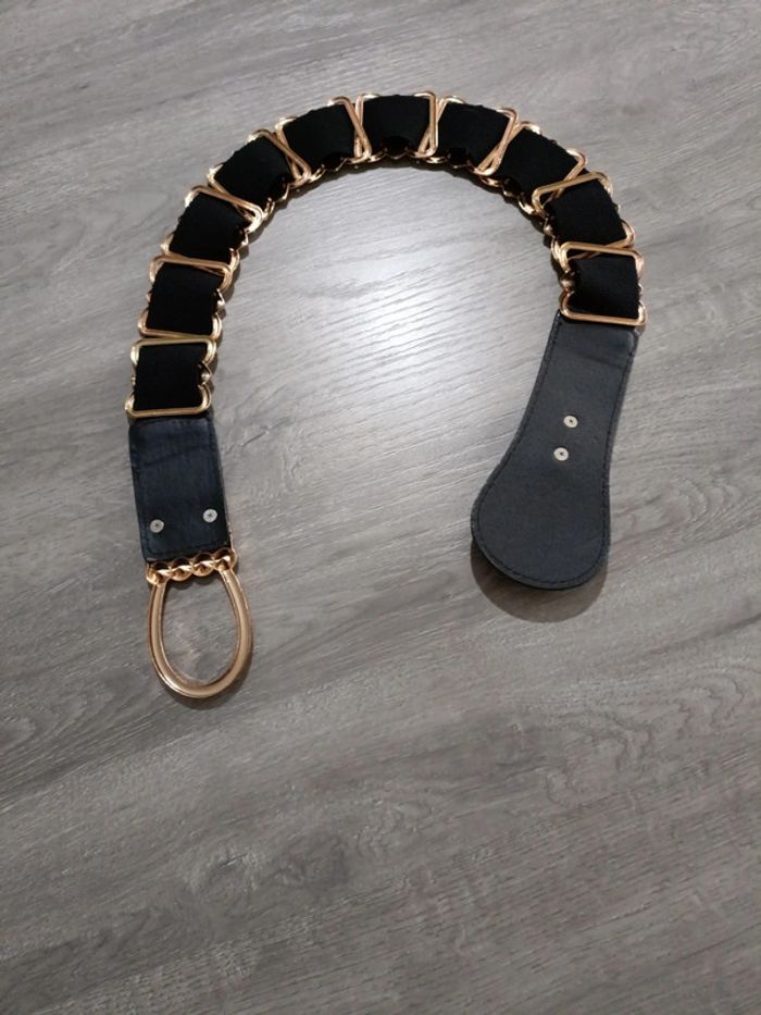 Ceinture élégante noire et dorée avec strass – Très bon état - photo numéro 4