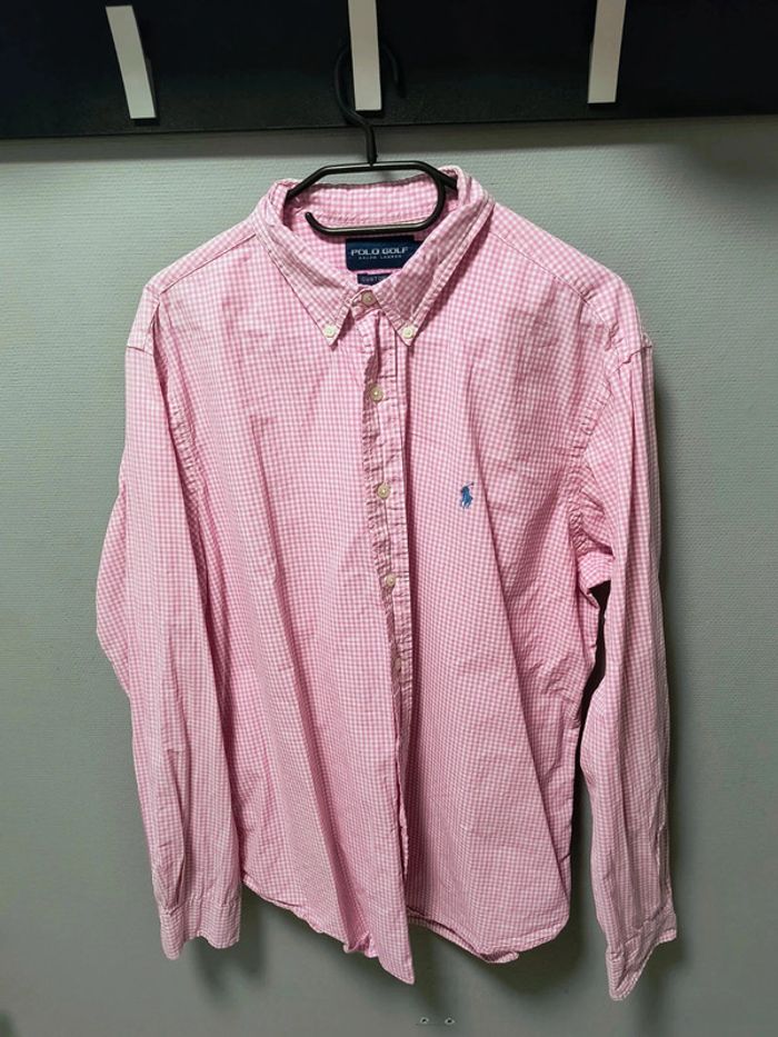 Chemise Polo Golf Ralph Lauren – Carreaux Roses & Blancs – Custom Fit – Vintage Y2K - photo numéro 6
