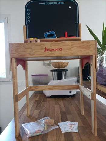 Établi bois avec grande ardoises + outils et accessoires 94 cm*46,5cm Jeujura