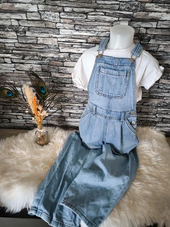 🩵 Superbe ensemble 2 pièces salopette + t-shirt Primark 7-8 ans 🩵