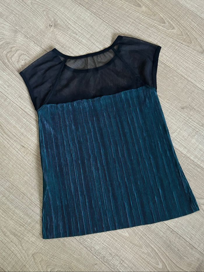 Blouse noire et verte foncée à manches courtes Morgan taille XS jamais portée - photo numéro 8