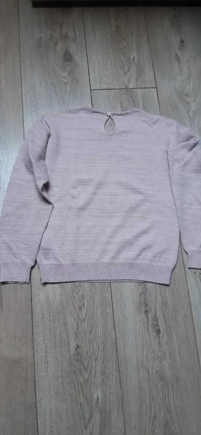 Pull léger tape à l'oeil rose irisée 10 ans neuf jamais porté - photo numéro 3