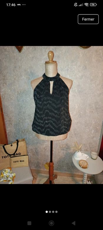 Blouse pailleté argenté 