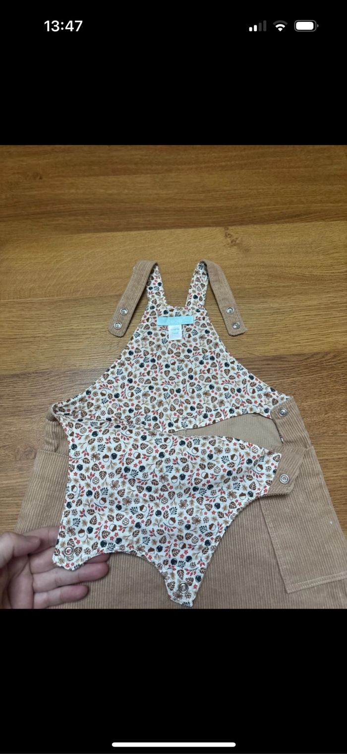 Robe à bretelles bébé fille obaibi 12 mois neuf - photo numéro 5