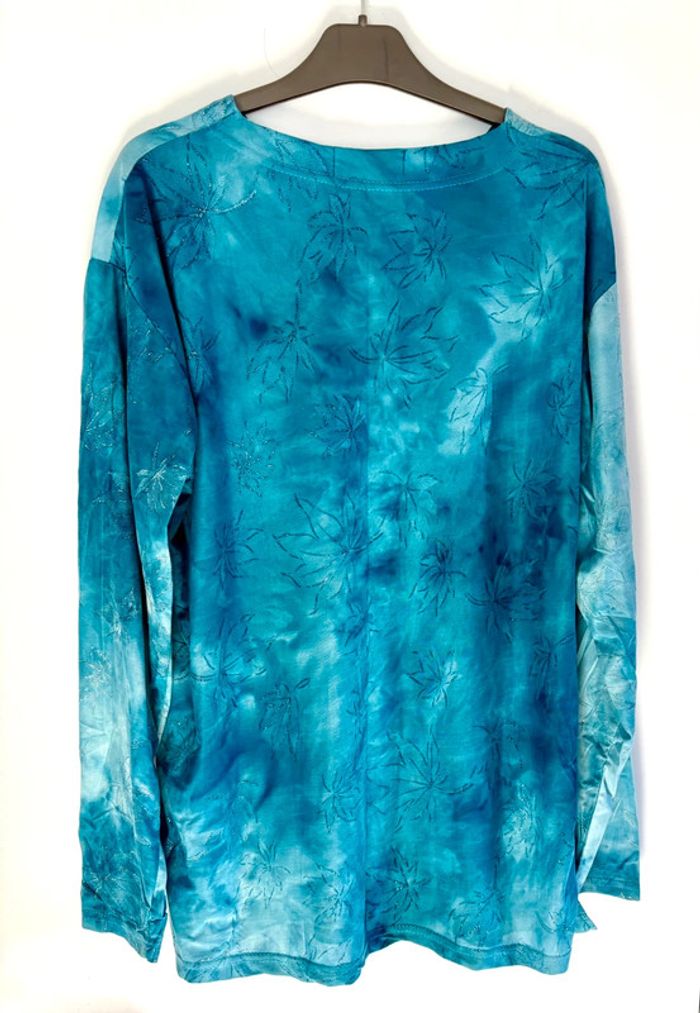 Blouse bleue à motifs grande taille XL - XXL - photo numéro 3