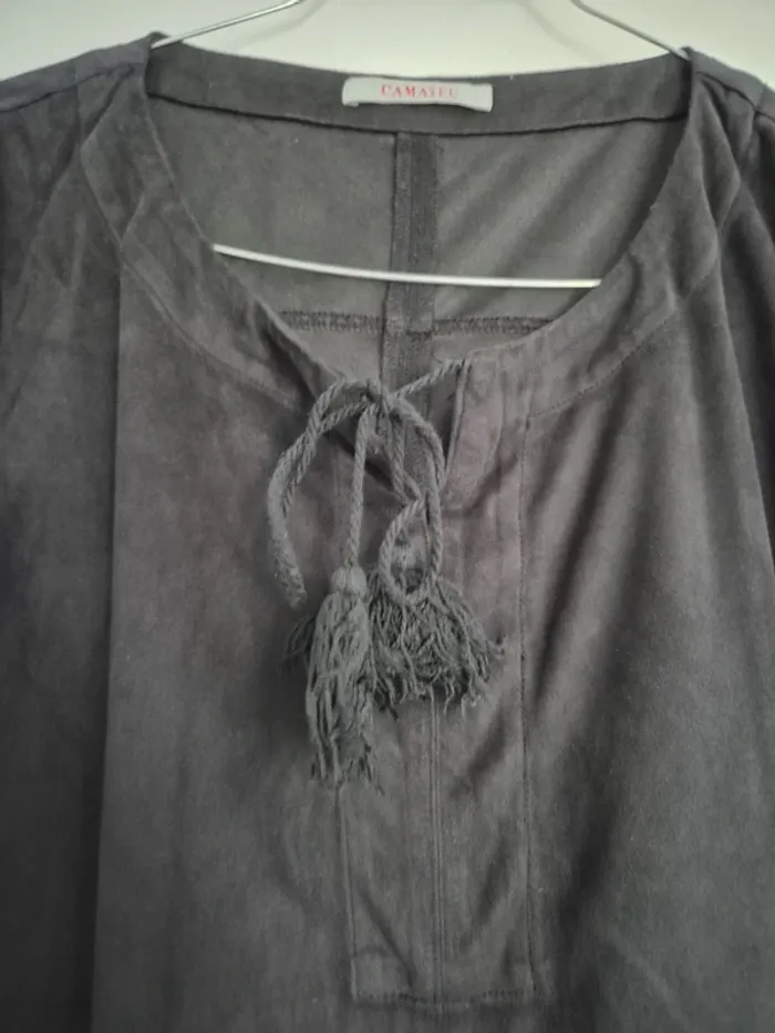 Robe noire Camaïeu effet daim taille 40 - photo numéro 4