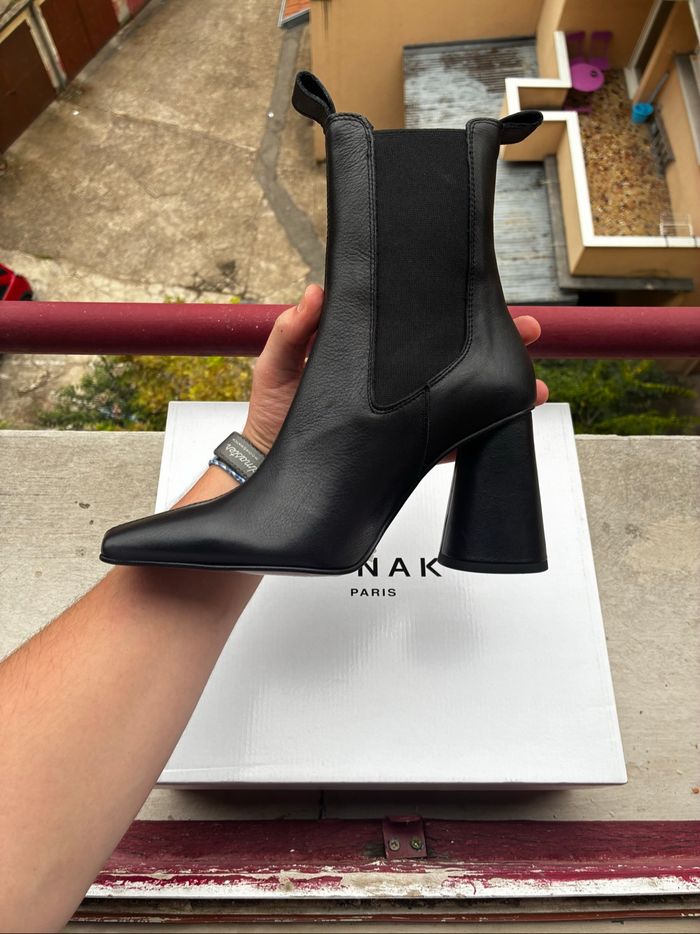 Bottines noires Jonak à talons hauts - Bandola - photo numéro 2