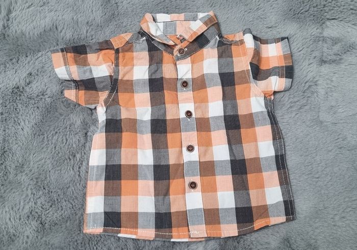 Chemise carreaux orange