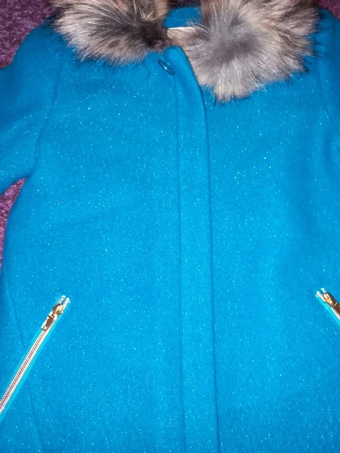 Magnifique manteau turquoise neuf Catimini 8 ans - photo numéro 3