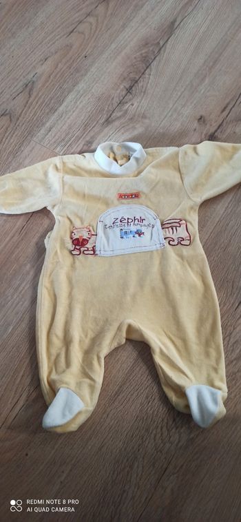 Pyjama en velours 3 mois