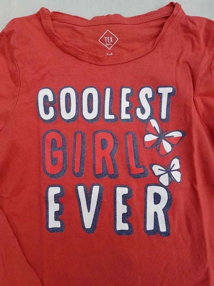 T-shirt manches longues fille 6 ans + jean cadeau - photo numéro 3