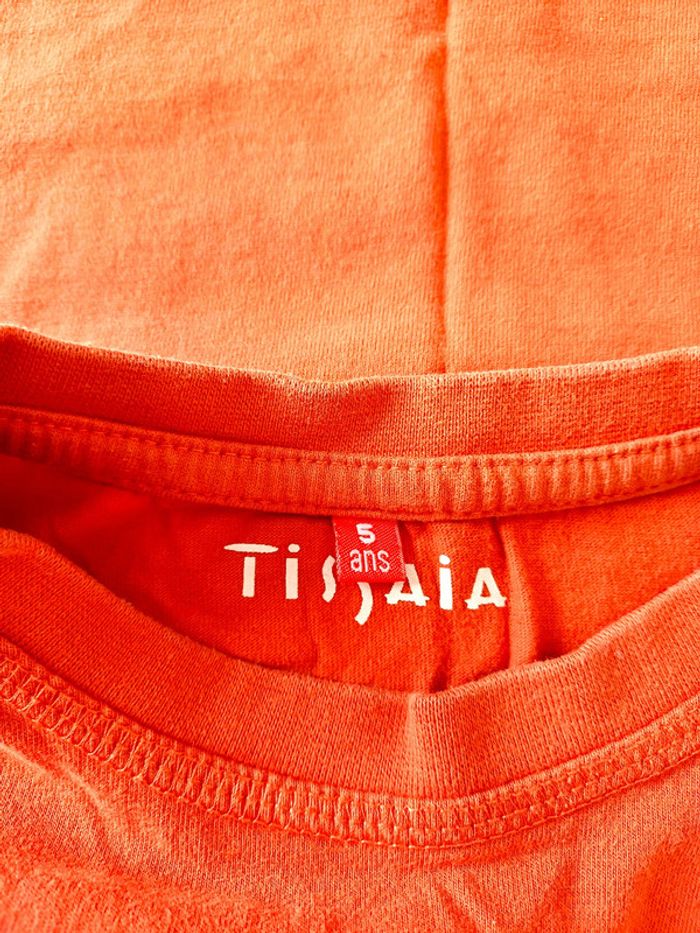 T-shirt orange Tissaia 5 ans - photo numéro 3