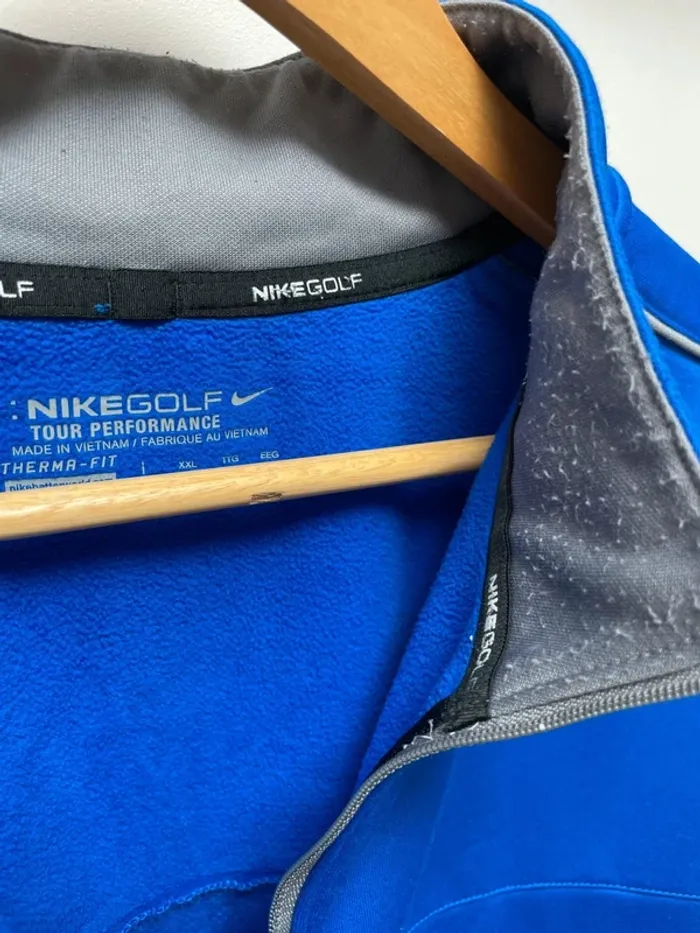 Nike Golf Tour Performance Therma-Fit Blue Pullover 1/4 Zip Athletic Jacket Mens Size XXL - photo numéro 5