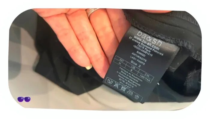 Bash pantalon bleu nuit à rayures blanc modèle bango taille 2/38 - photo numéro 9