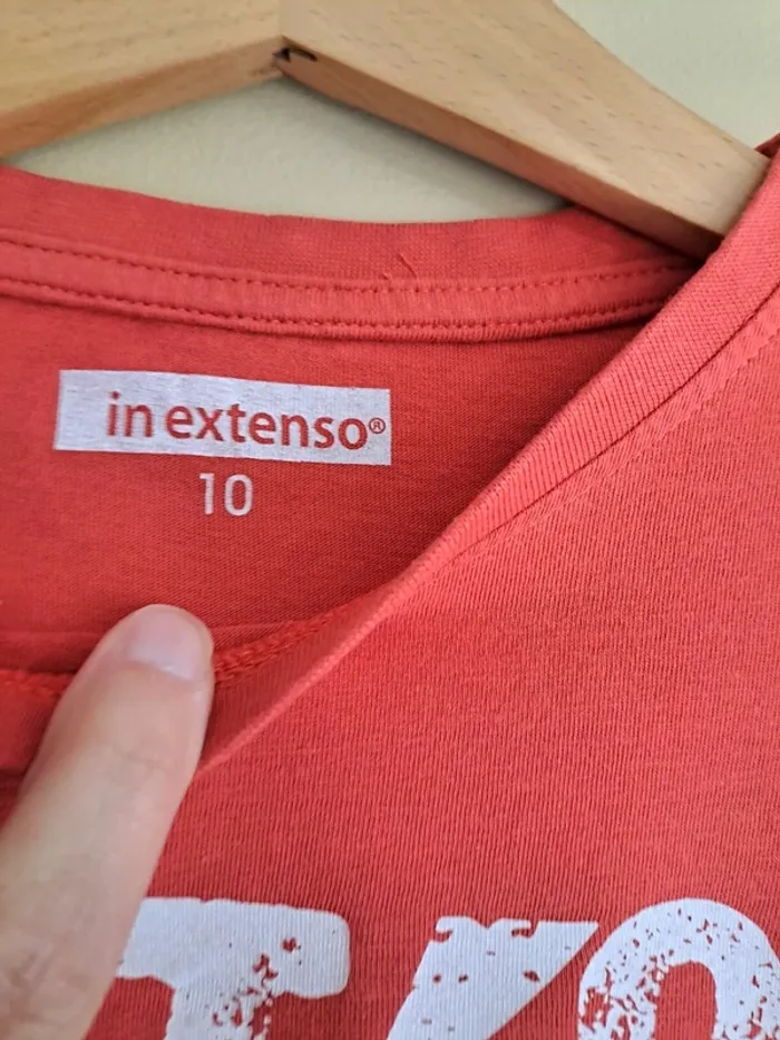 T-shirt garçon ML rouge 10 ans tbe in extenso - photo numéro 5