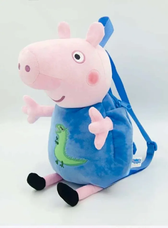 Sac à dos en peluche neuf, représentant George de Peppa Pig