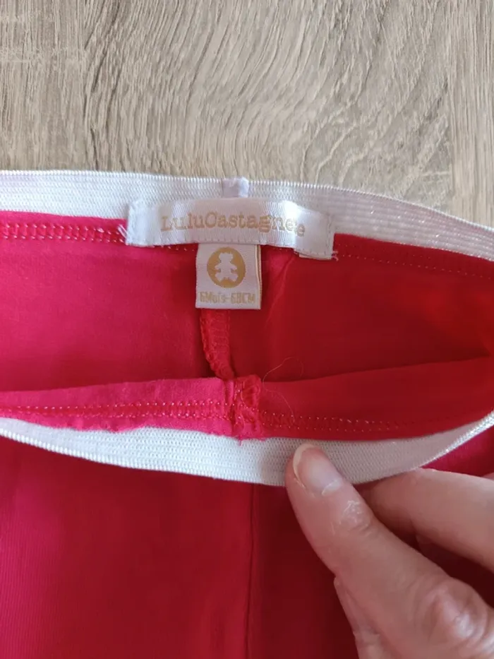 Legging rose fuchsia bébé fille 6 mois Lulu Castagnette - photo numéro 3