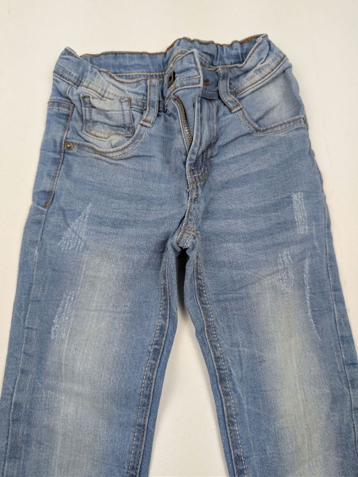 Jean slim bleu clair délavé - 110 (5 ans) - Taille élastiquée - photo numéro 3