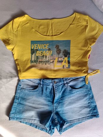 Crop top jaune marque "Venise Beach" - taille L - neuf