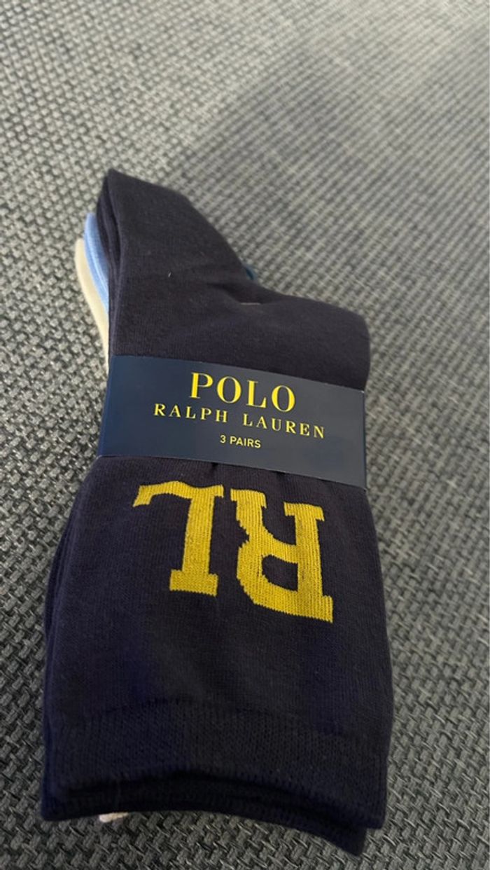 Pack de 3 paires de chaussettes Polo Ralph Lauren neuves taille unique - photo numéro 3