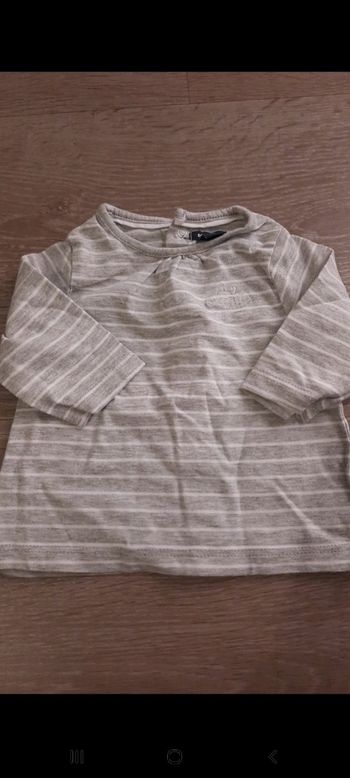 Tee shirt manche longue fille gris