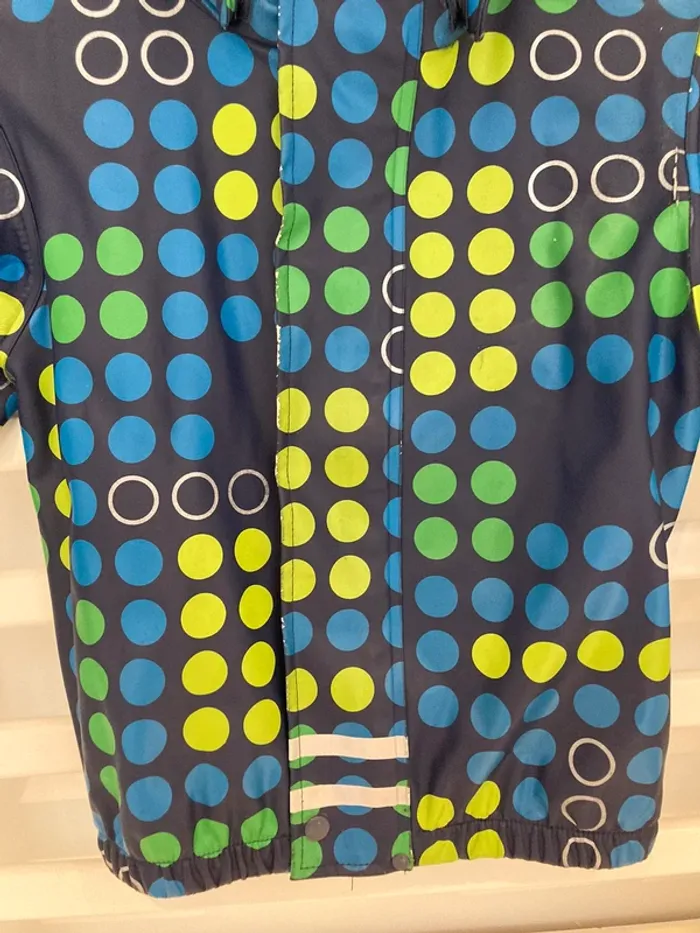 5 ans - imperméable ciré à pois Légo - capuchon amovible et motifs réfléchissants - photo numéro 3