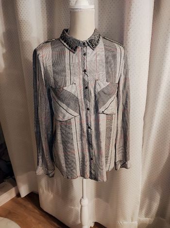 Chemise motifs Prince de Galles, Stradivarius, taille L, TBE