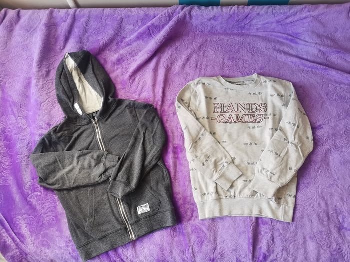 Lot 1 pull 3 sweats t et 1 veste capuche 8 ans