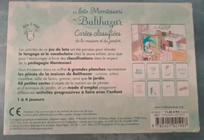 Jeu plateau enfant Loto Montessori de Balthazar - photo numéro 4