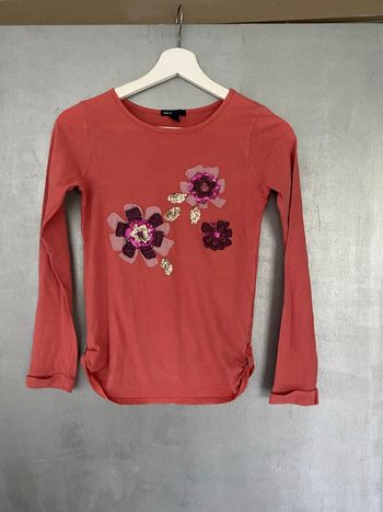 T-shirt à manches longues Gap orange saumon taille 8 - 9 ans 
