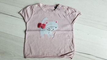 Vêtement fille tee-shirt manches courtes lila motif chat Sergent Major 4 ans