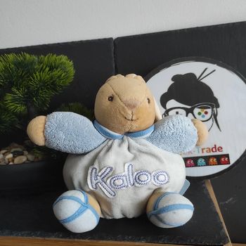 Doudou Kaloo Lapin Peluche Boule Marron Bleu Blanc  #geektradedoudou