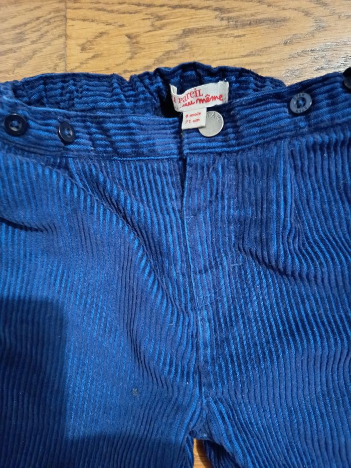 Ensemble chemise gilet sans manches et pantalon velours et chaussures 9 mois - photo numéro 4