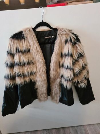 Veste vintage fourrure et simili cuir