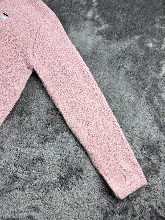 Pull polaire à capuche Fila avec logo brodé rose orangé taille S – Femme streetwear - photo numéro 9