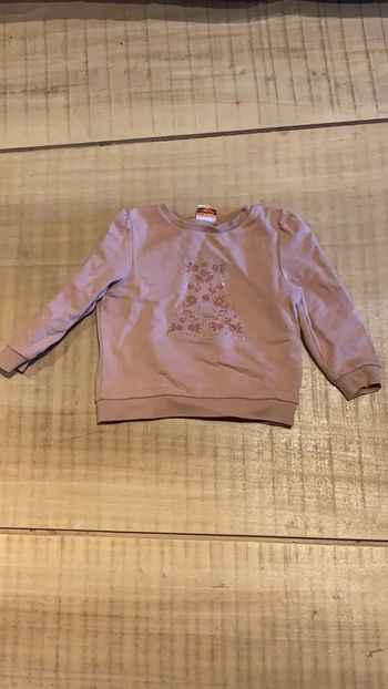 Pull rose tape à l’œil 2 ans