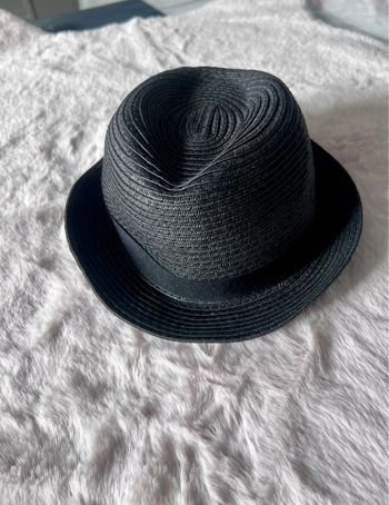 Chapeau noir style borsalino taille 51 soit 2/3 ans