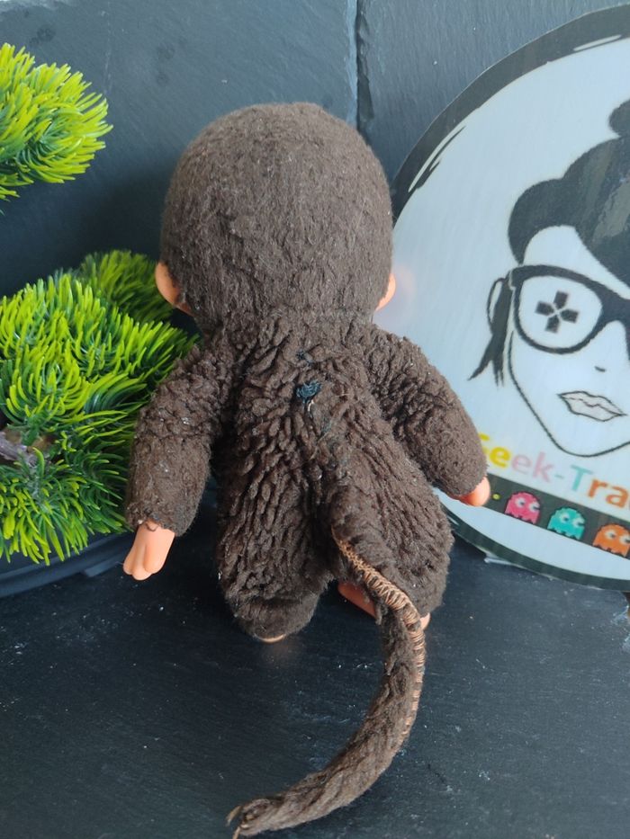 peluche kiki le vrai ajena singe marron yeux bleu ancien vintage sekiguchi 3563 - photo numéro 2