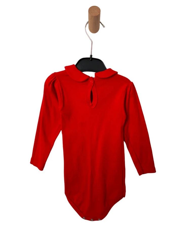 Body manches longues rouge à col claudine - Petit Bateau 18 mois - photo numéro 4