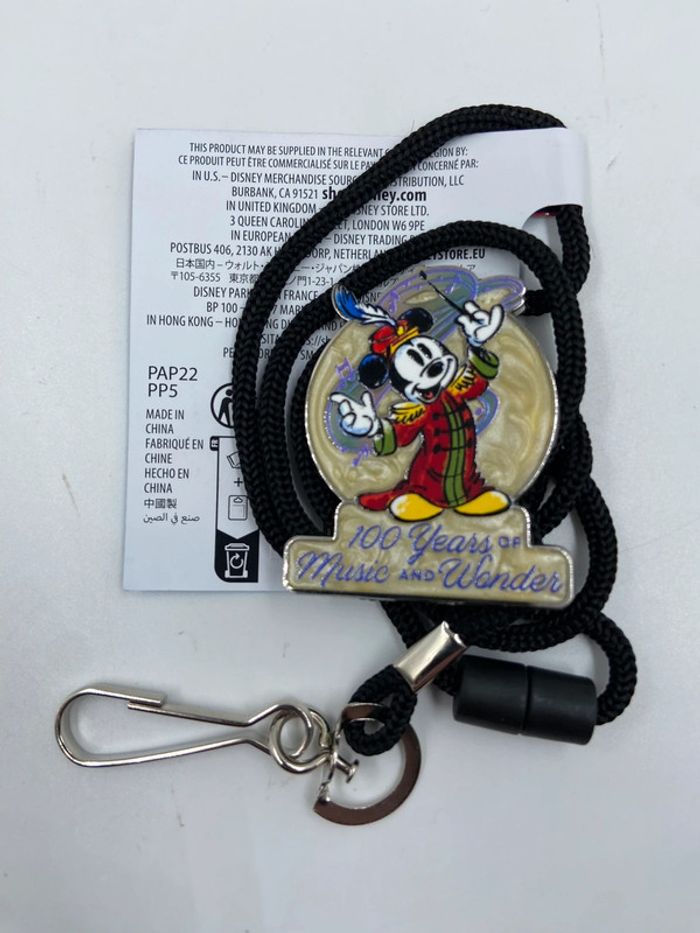 Lanière / collier / cordon édition limitée Mickey Mouse Disney100 Cast Member, The Band Concert - photo numéro 3