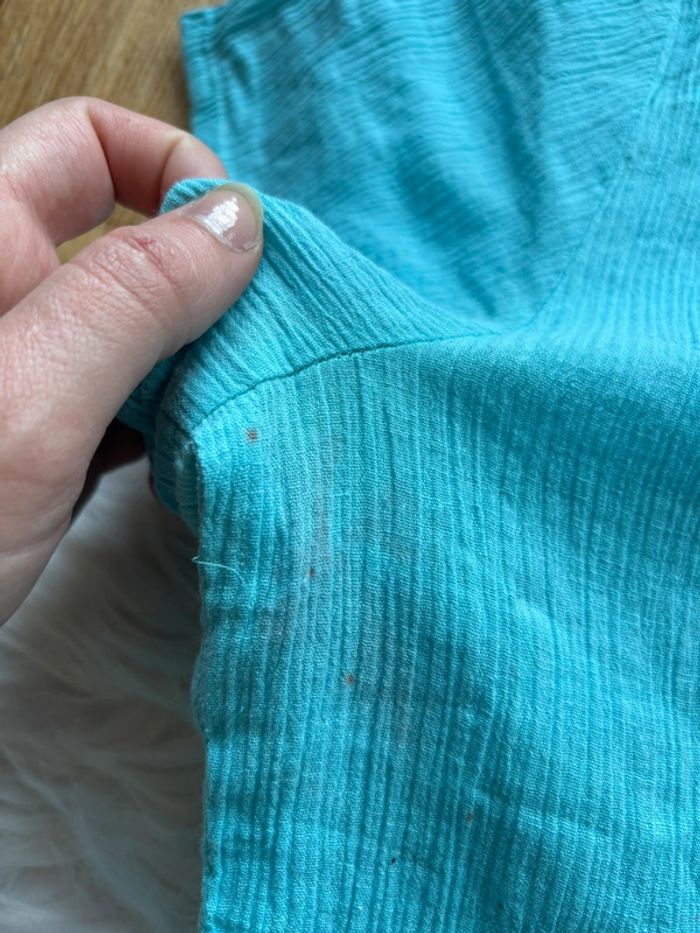 Chemisier / chemise daxon bleu clair bouton manches courtes vintage 2000s taille M-38 - photo numéro 10